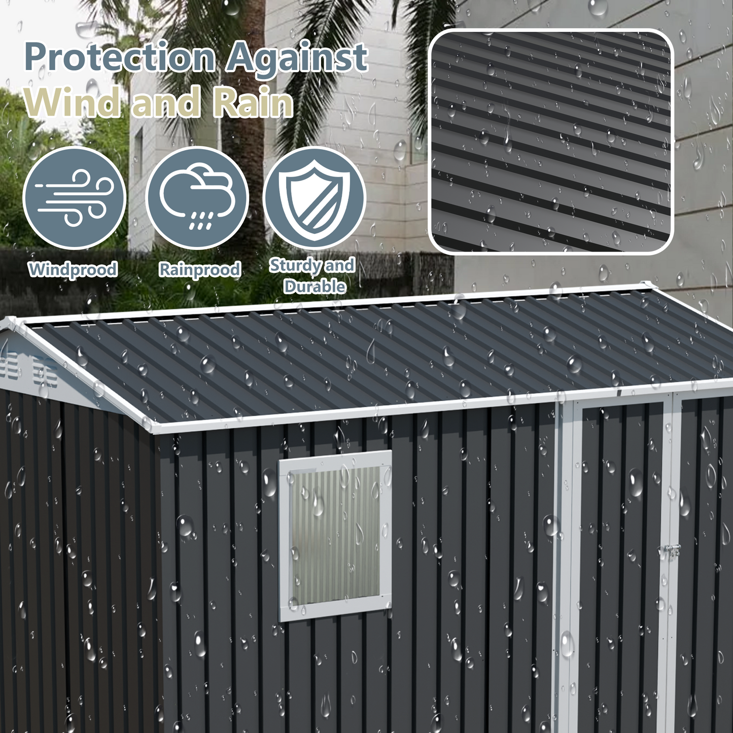 9 X 6 Ft Metal Shed With Window and Storage