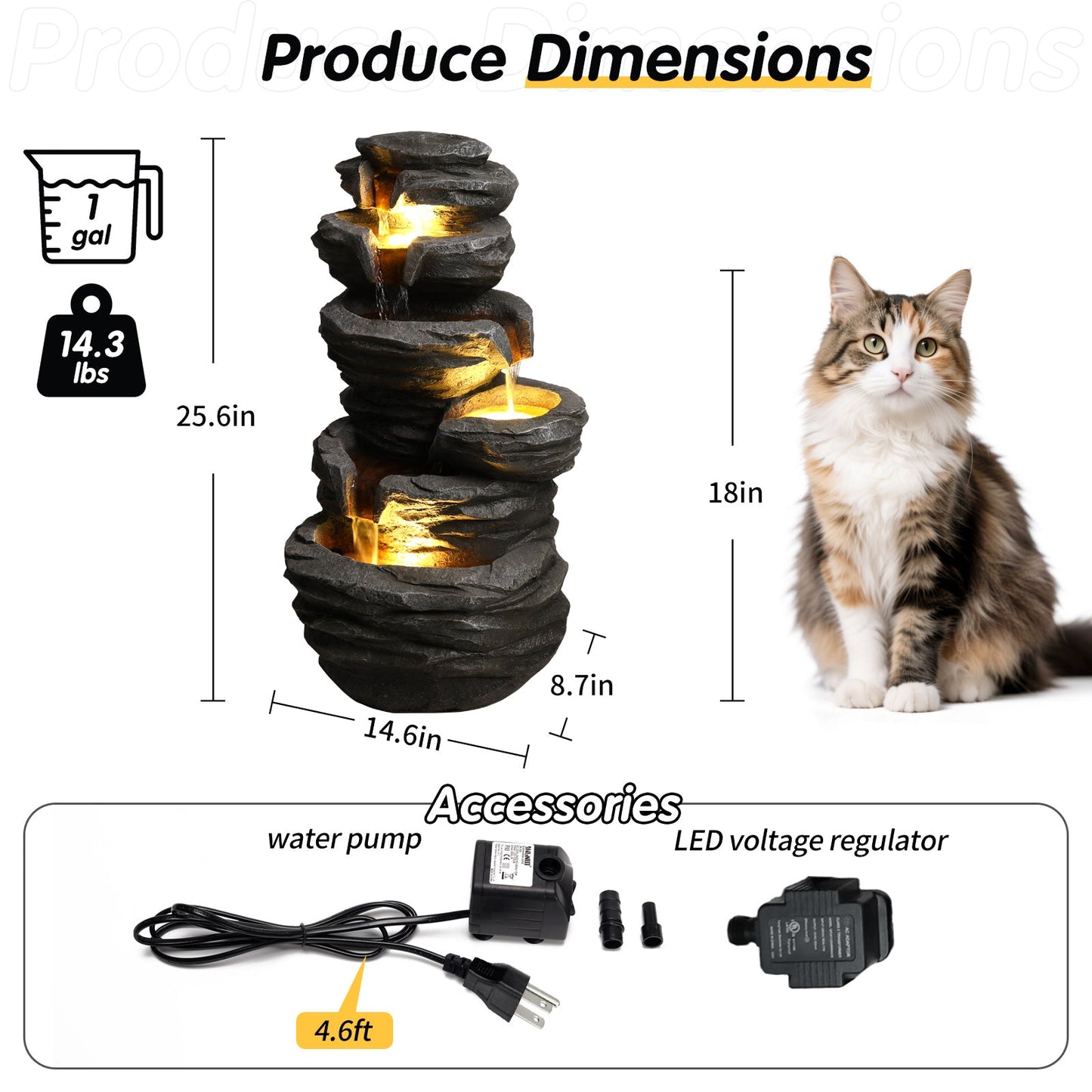 Outdoor Resin Waterfall Fountain for Garden