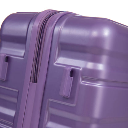 Purple HIFINE Tourist 3-Piece ABS luggage set closeup of zipper and shell by HouseOfZazla on Tampa Home & Garden Store