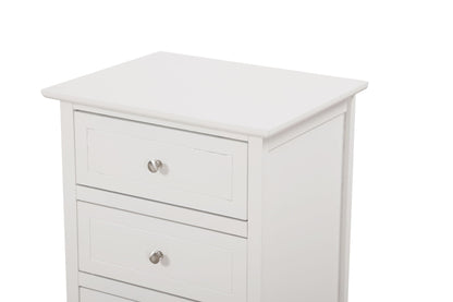 3 Drawer Nightstand in white finish with metal knob handles, accent furniture by HouseOfZazla on Tampa Home & Garden Store