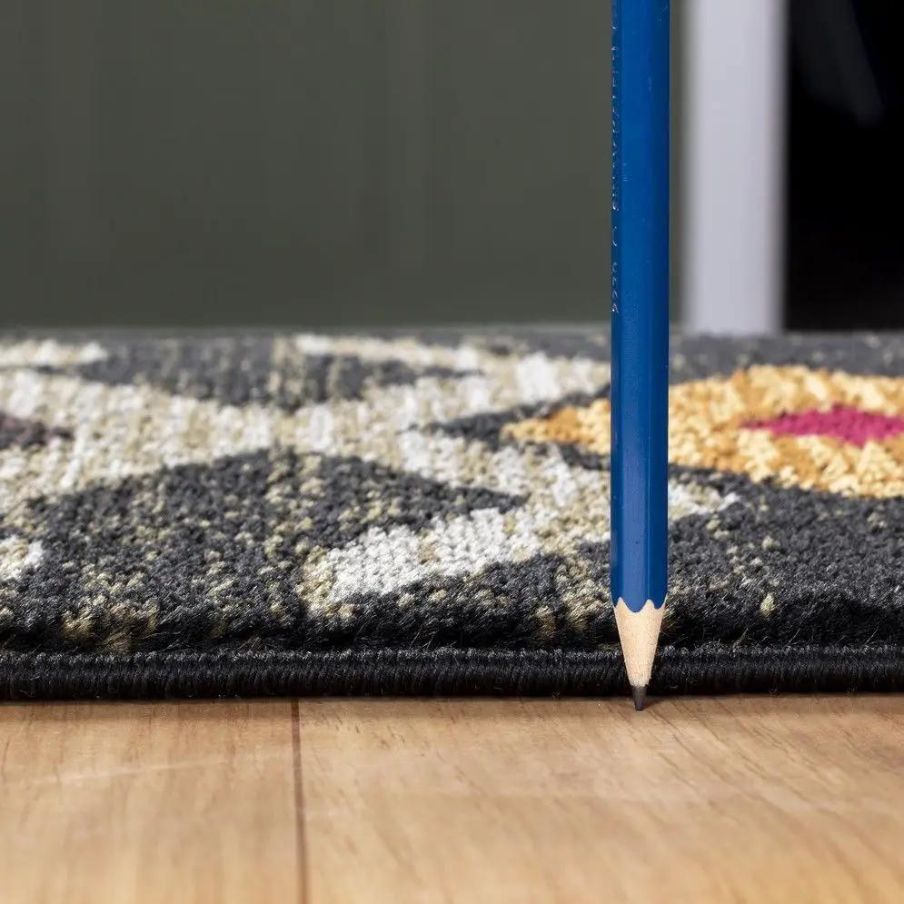 Tribes GC_YLS4004 Southwest Rug black cream orange pattern blue pencil for scale on Tampa Home & Garden Store