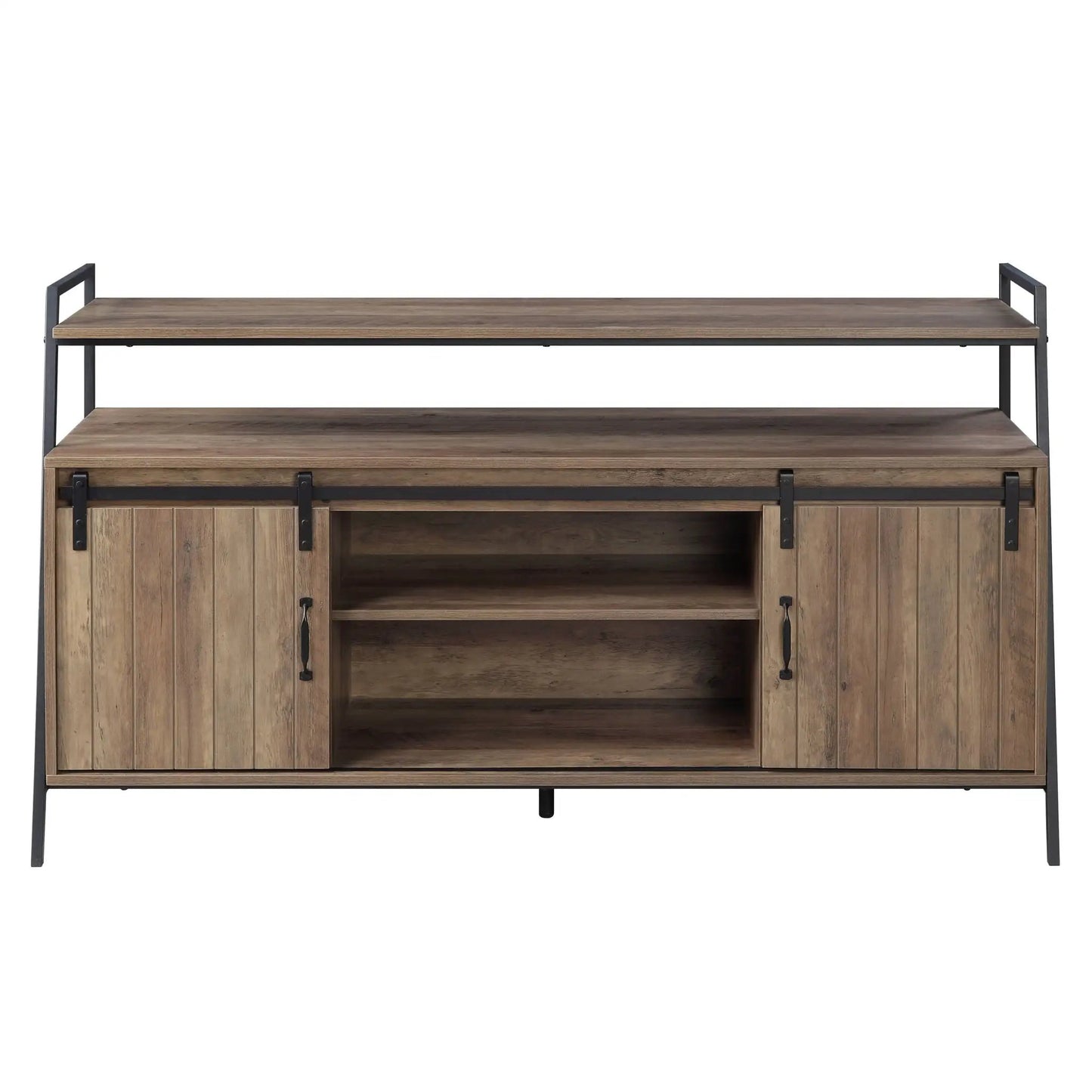 Rashawn Rustic TV Stand Oak Console Media Center