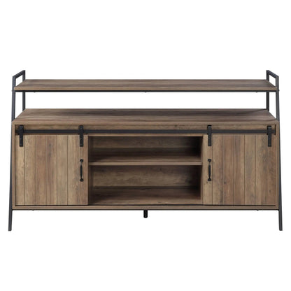 Rashawn Rustic TV Stand Oak Console Media Center