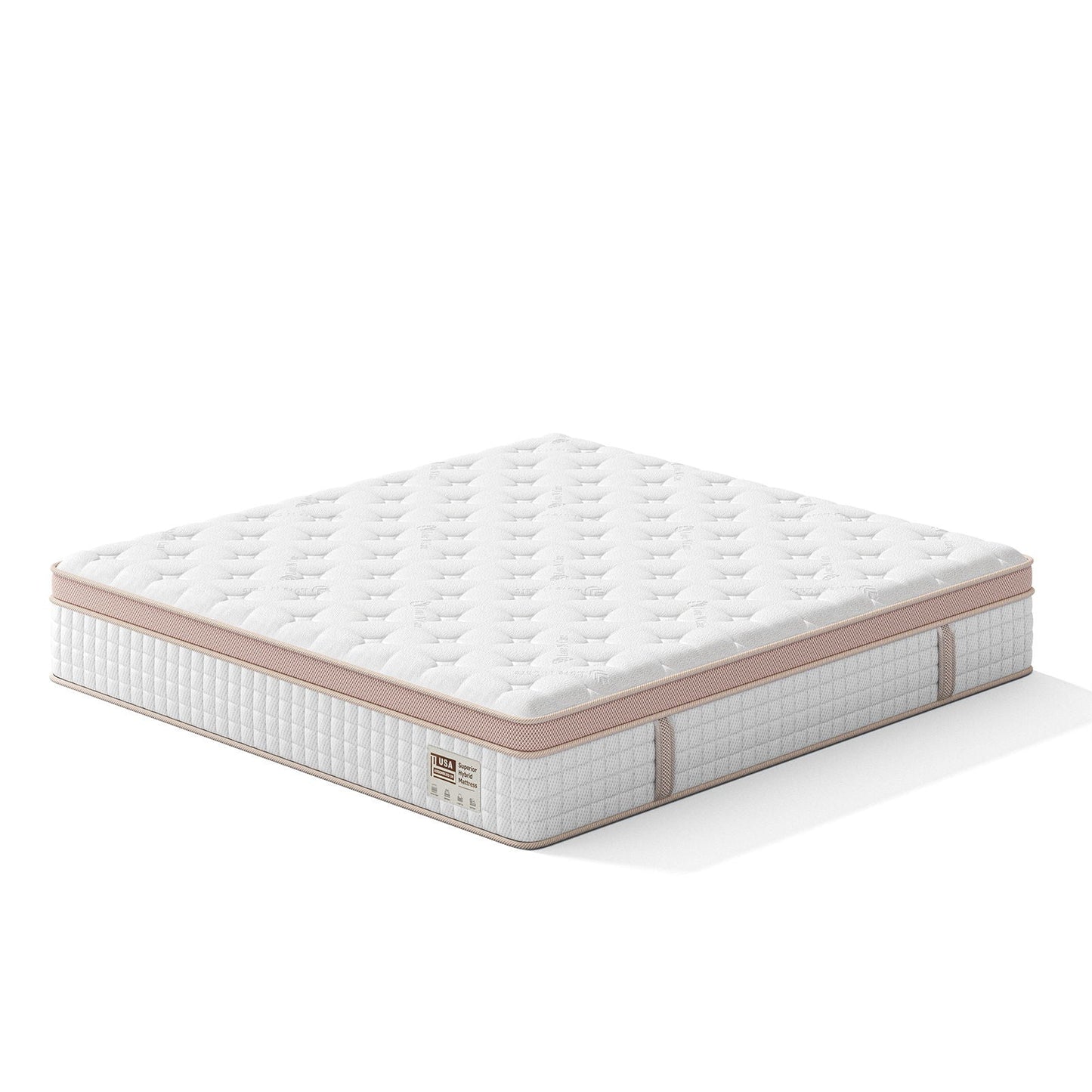 12in King Size Firm Hybrid Mattress by HouseOfZazla with gel memory foam & pocket springs on Tampa Home & Garden Store