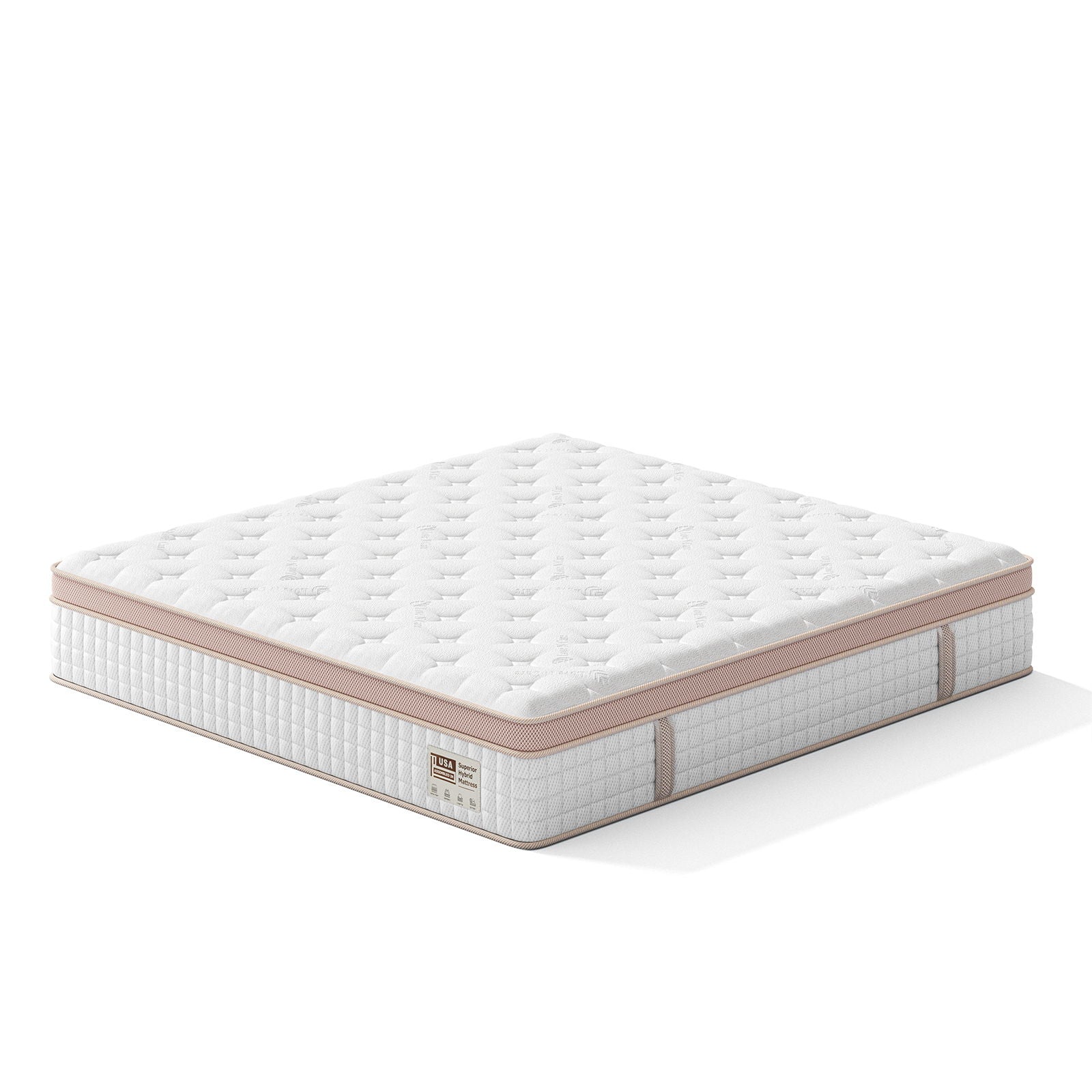 12in King Size Firm Hybrid Mattress by HouseOfZazla with gel memory foam & pocket springs on Tampa Home & Garden Store