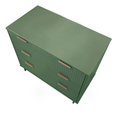 Solid Wood 3-Drawer Dresser with ribbed fronts in green by HouseOfZazla on Tampa Home & Garden Store