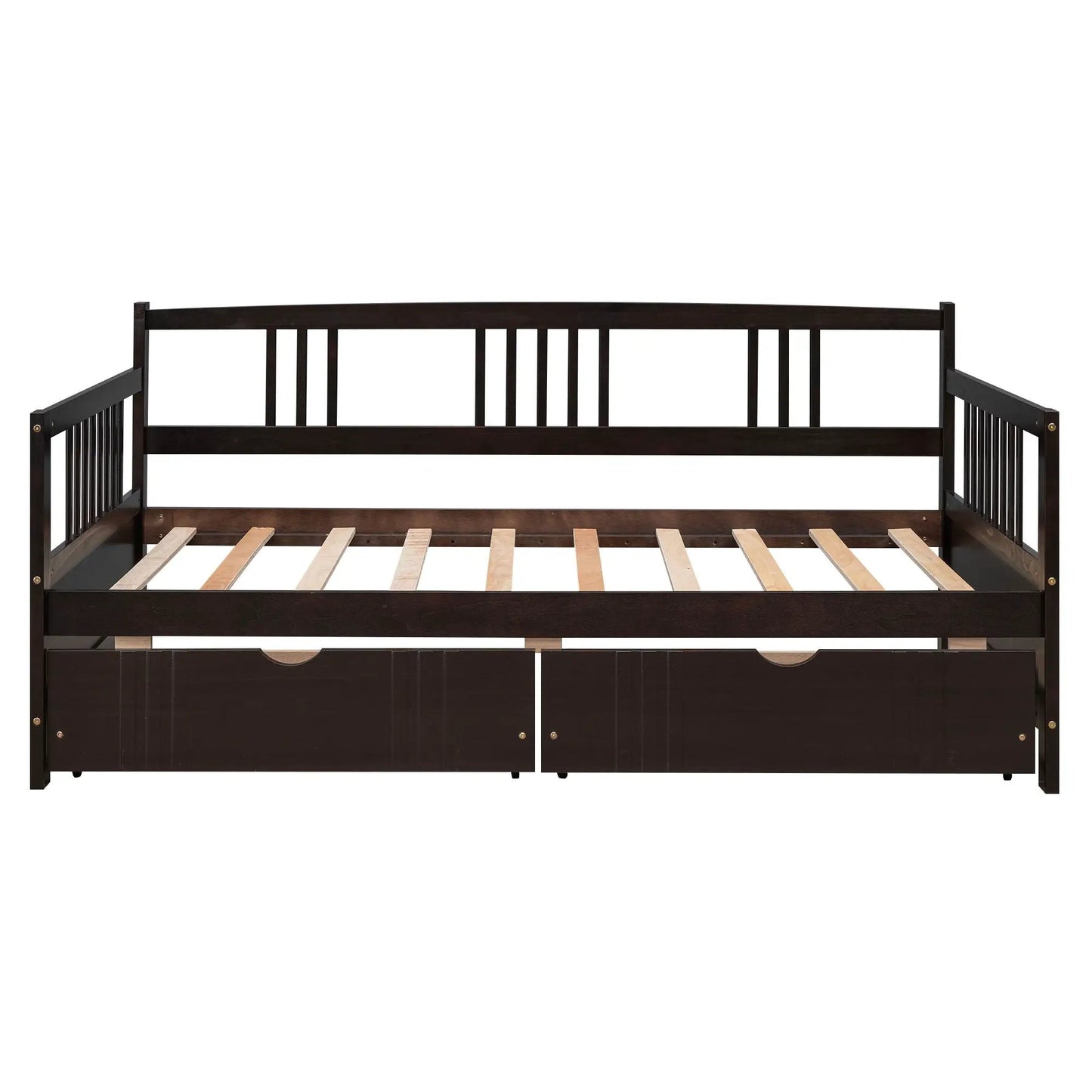 Multifunctional modern daybed with dark espresso finish and two storage drawers on Tampa Home & Garden Store