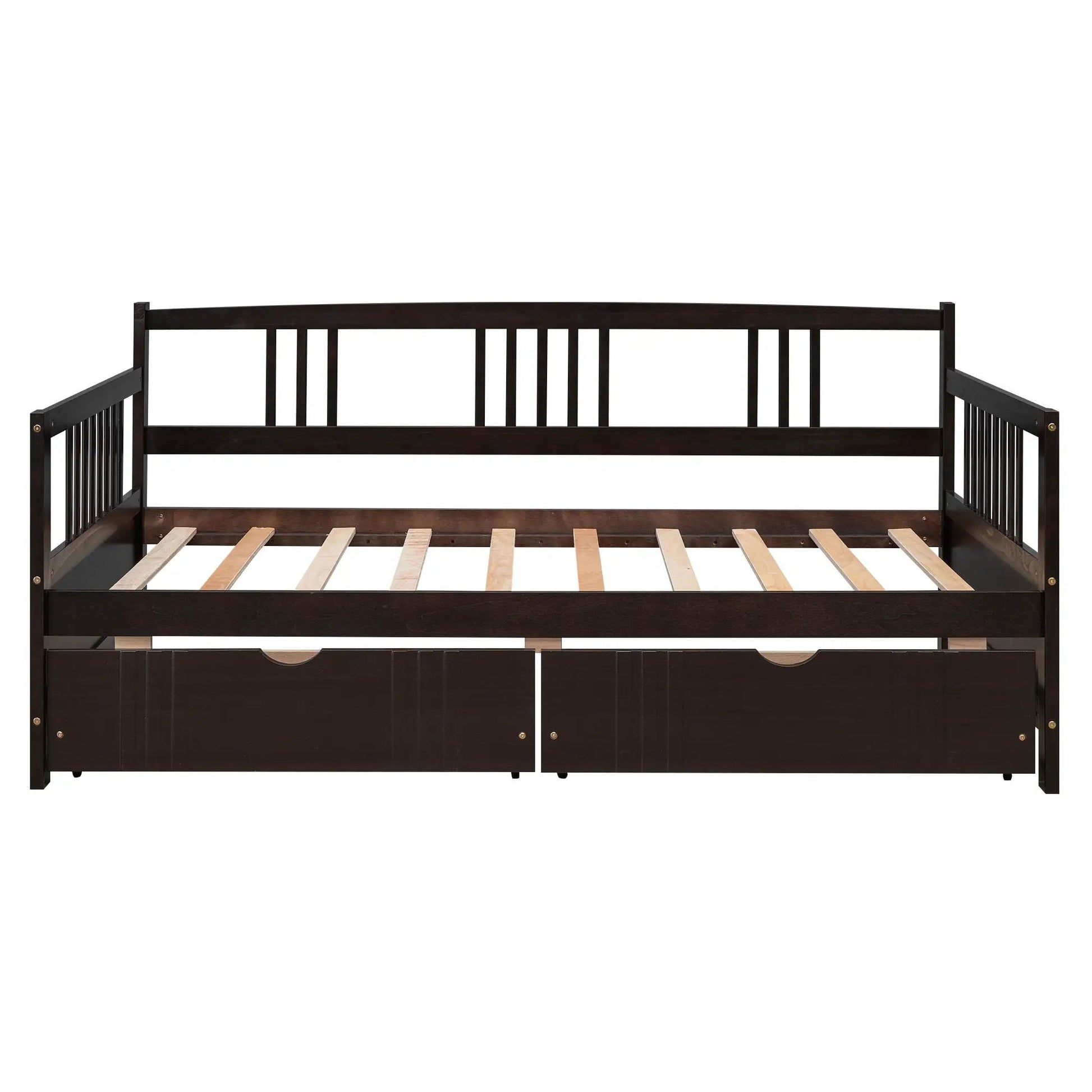 Multifunctional modern daybed with dark espresso finish and two storage drawers on Tampa Home & Garden Store