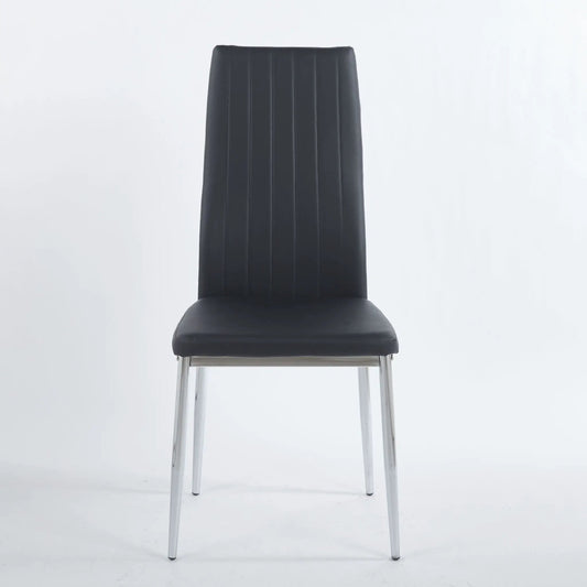Minimalist black dining chair by Unique Piece Furniture with chrome legs on Tampa Home & Garden Store