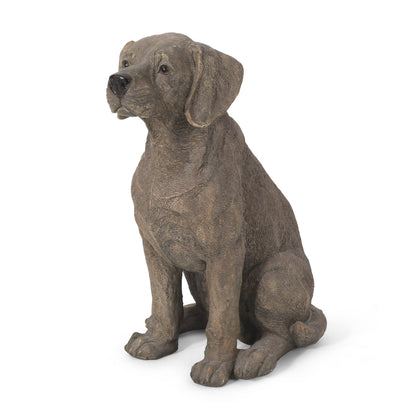 MGO Dog Decor outdoor dog statue brown textured finish for garden on Tampa Home & Garden Store