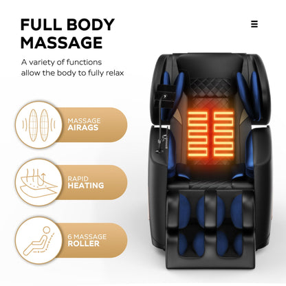 Massage Chair Recliner by HouseOfZazla in black with zero gravity and body air pressure on Tampa Home & Garden Store