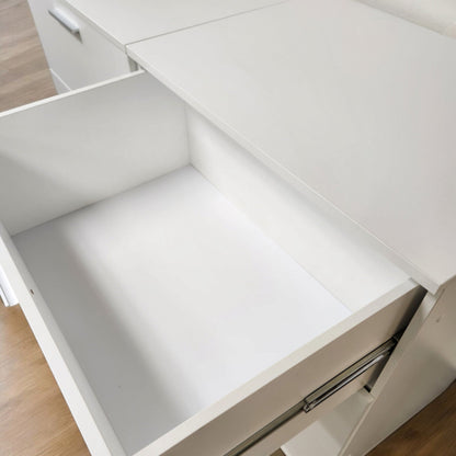 Three-drawer modular jumbo chest in white, drawer open showing interior storage on Tampa Home & Garden Store