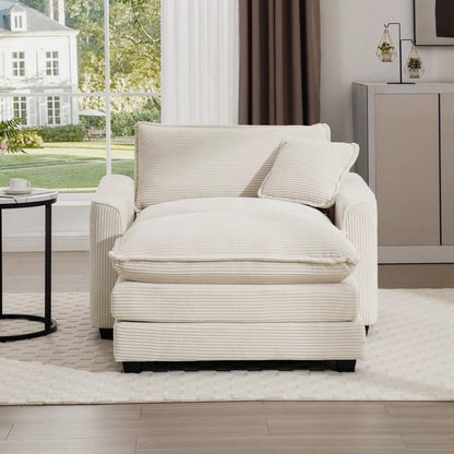 Classic Modern Comfortable Chair With Footstool