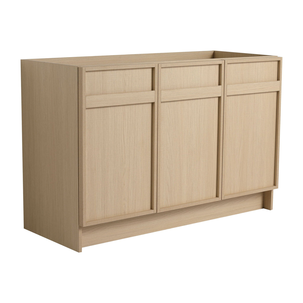 Modern freestanding bathroom vanity by HouseOfZazla in light oak with soft-close cabinet doors on Tampa Home & Garden Store
