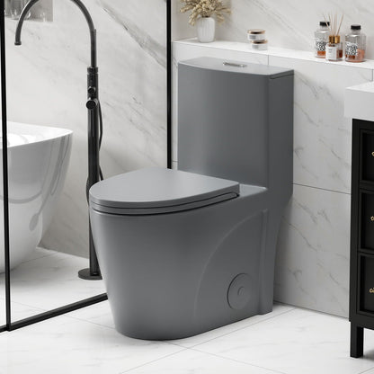 Toilet gray 1-piece ADA dual-flush Tornado Flush by HouseOfZazla on Tampa Home & Garden Store