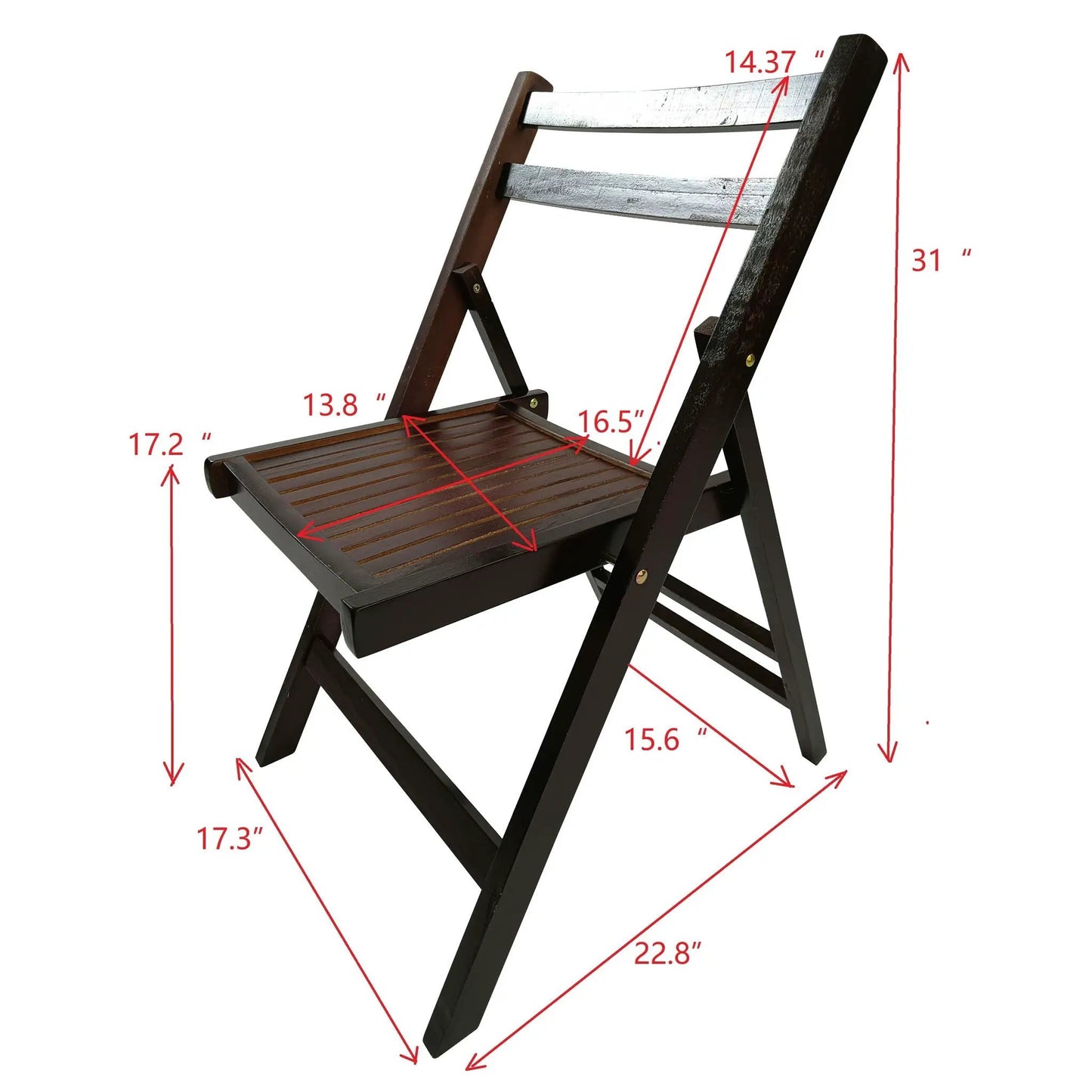 Solid Wood Foldable Event Chair Set of 4