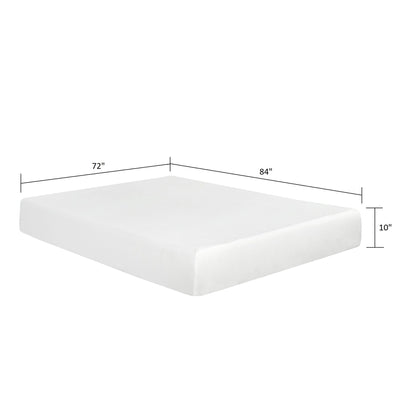 10-inch Plush Gel Memory Foam Mattress with white Aloe Vera Cover by HouseOfZazla on Tampa Home & Garden Store
