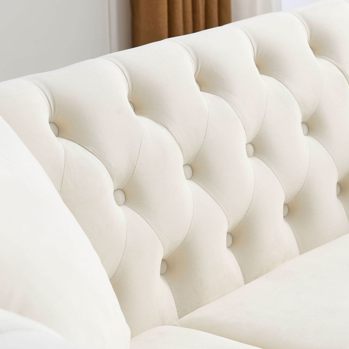 Chesterfield Sofa With Nailhead Trim and Cushions