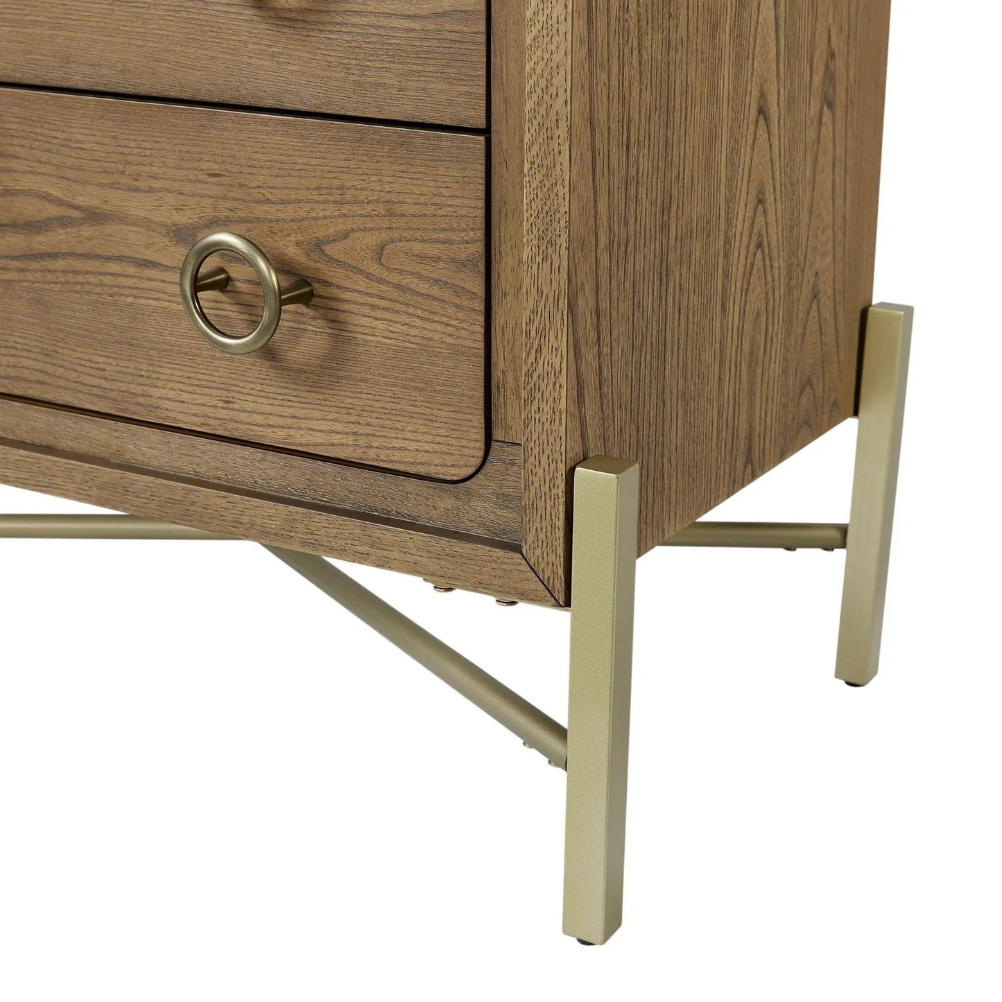 Two Drawer Nightstand With USB Latte Finish