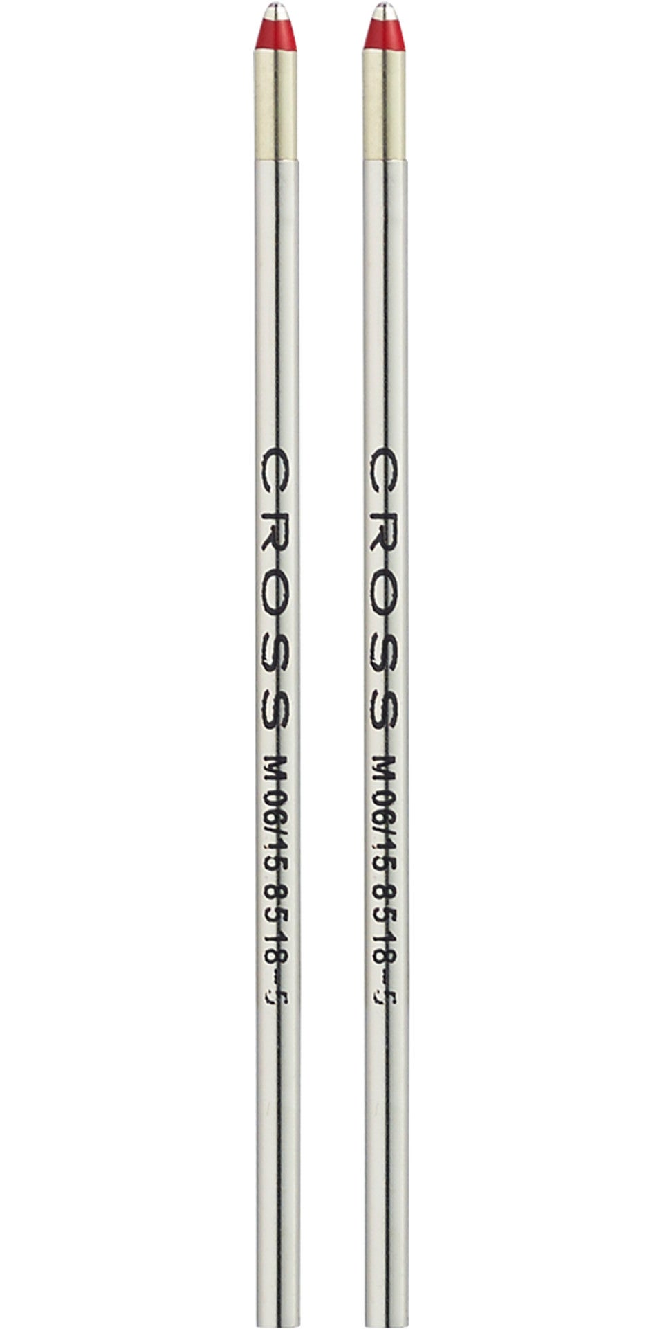 Mini ballpoint pen refill, red tip, medium point, dual pack, A.T. Cross, silver barrels on Tampa Home & Garden Store