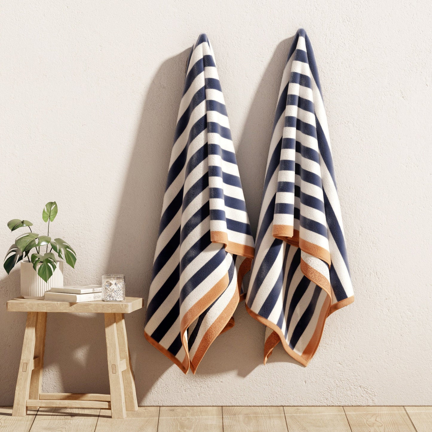 Cabana Cotton Beach Towel and Striped Border
