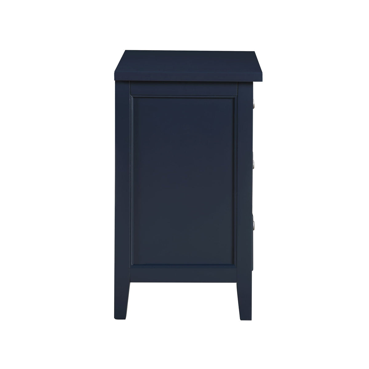3 Drawer Nightstand with Metal Glides navy blue finish on Tampa Home & Garden Store