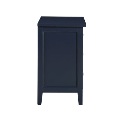 3 Drawer Nightstand with Metal Glides navy blue finish on Tampa Home & Garden Store