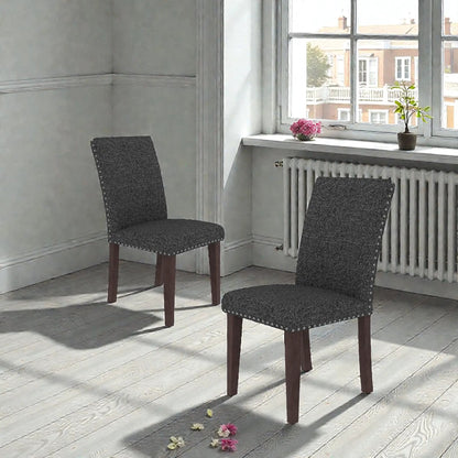 Upholstered Dining Chairs High Back Design Set 2