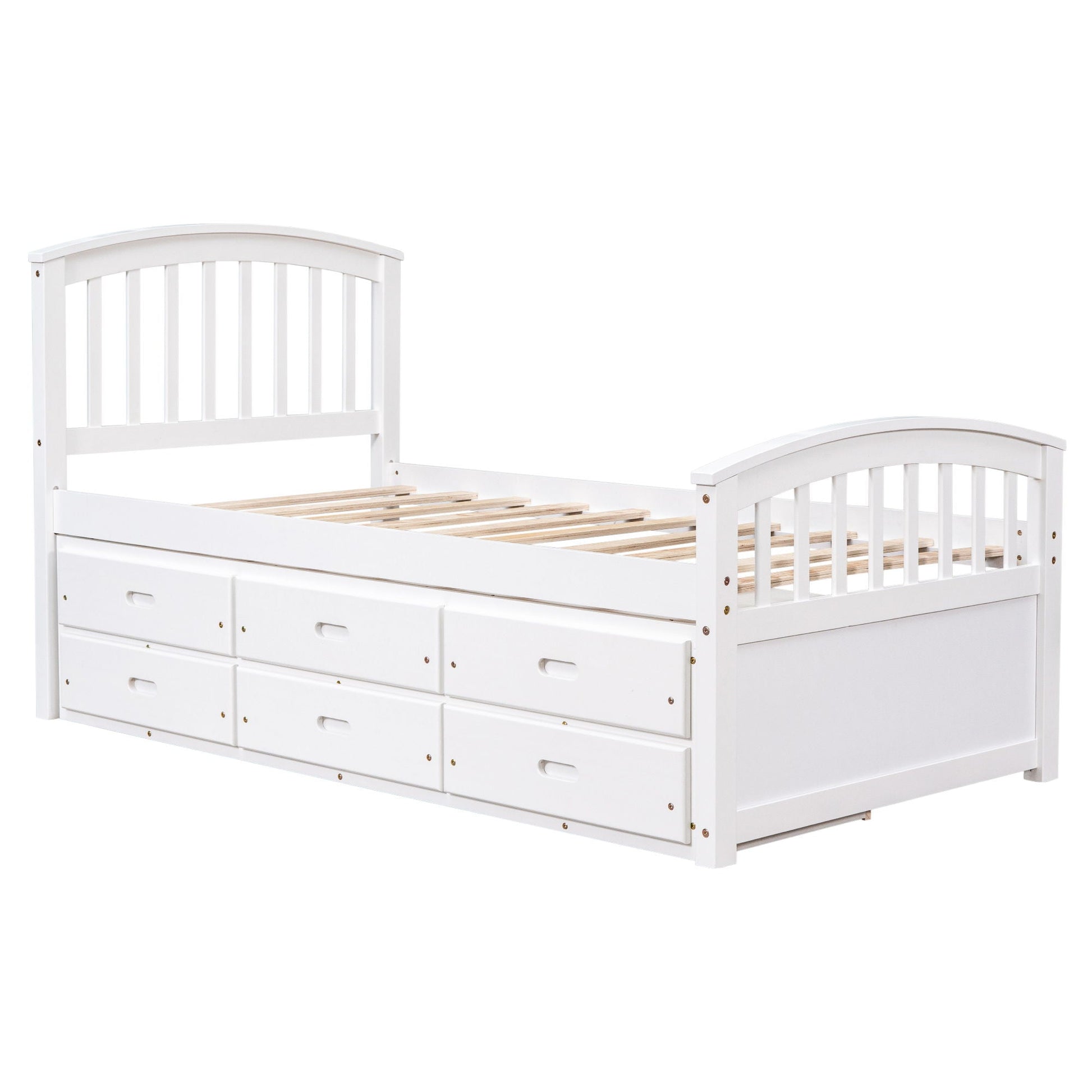 Platform storage bed solid wood white with 6 drawers by HouseOfZazla on Tampa Home & Garden Store