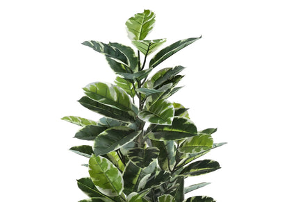 Rubber tree artificial plant 52in tall with variegated green leaves for indoor decor on Tampa Home & Garden Store