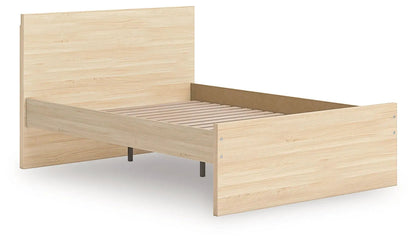 Onita Panel Platform Bed light oak storage frame with slatted base by Unique Piece Furniture on Tampa Home & Garden Store