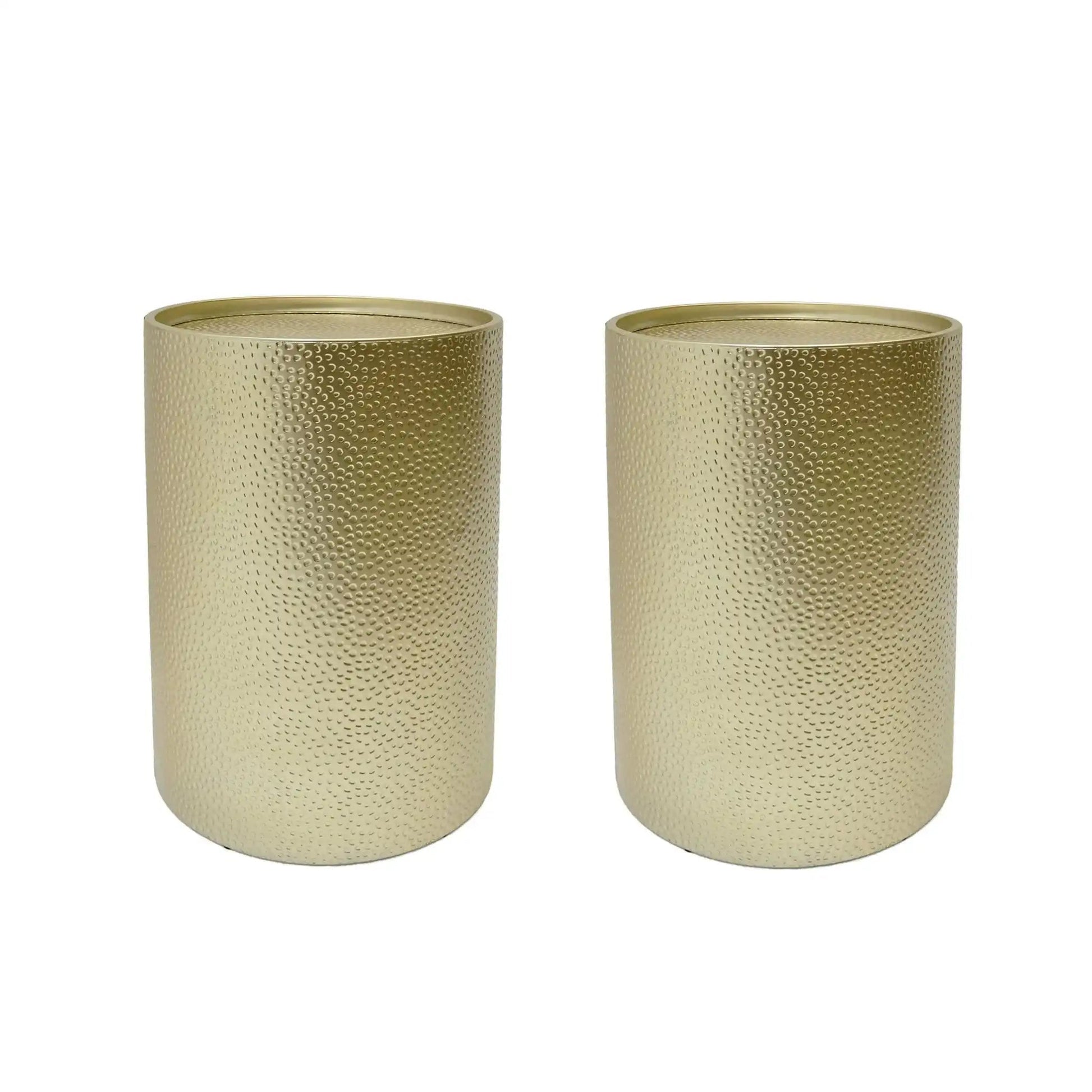 Modern Round Accent Table With Hammered Surface, gold finish by HouseOfZazla (set of 4) on Tampa Home & Garden Store