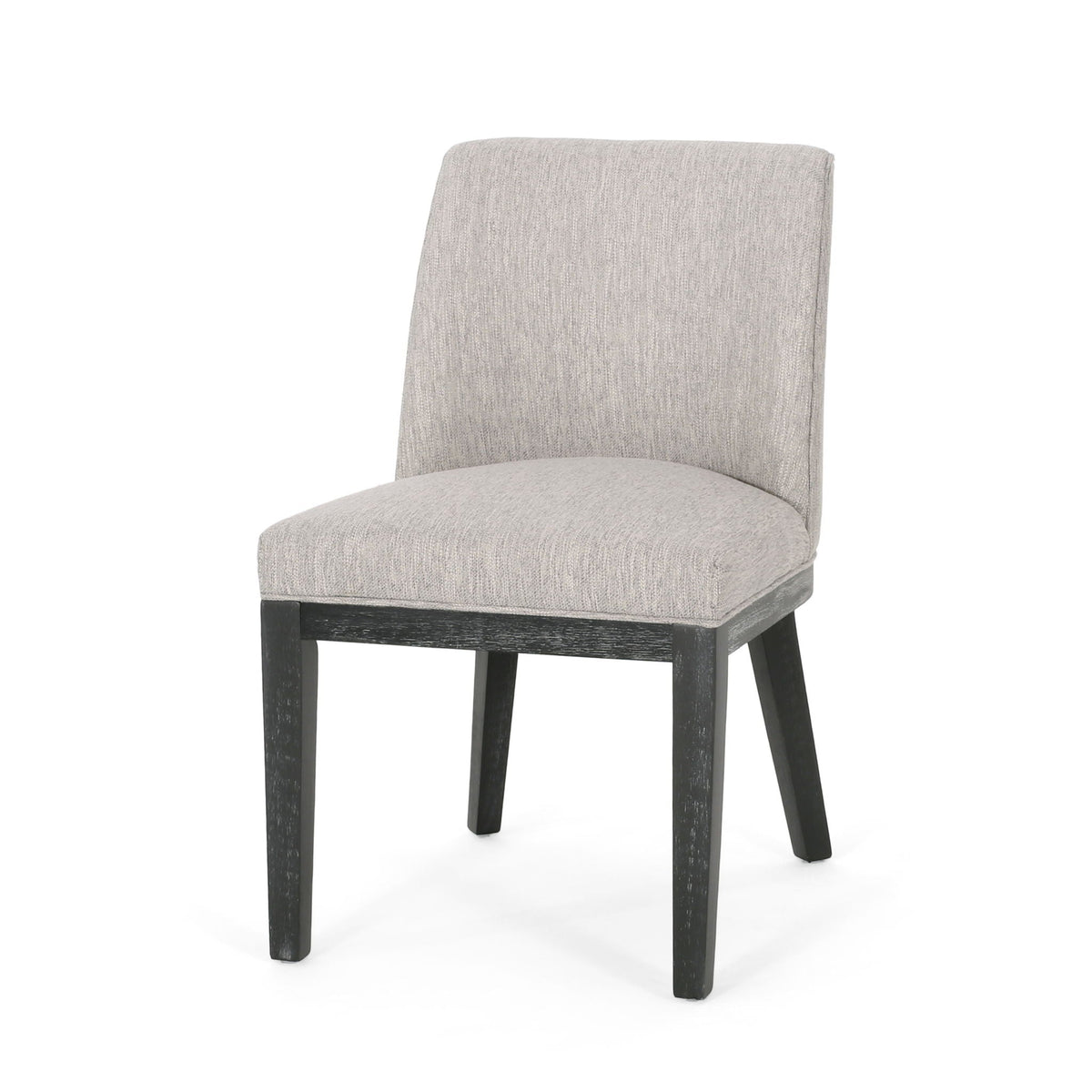 Modern dining chair set HouseOfZazla in grey fabric with black wood legs set of 2 on Tampa Home & Garden Store