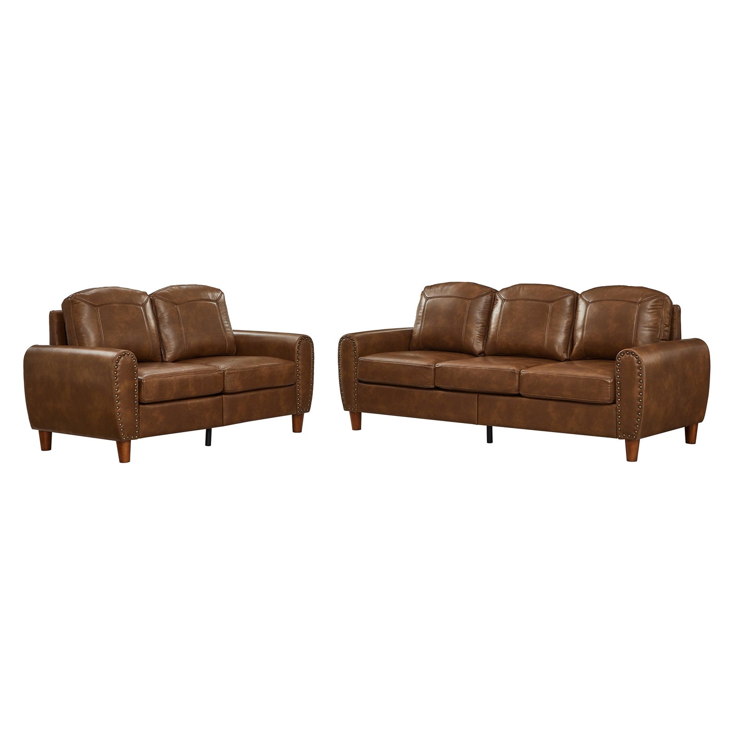 Breathable Faux Leather Sofa and Loveseat Set