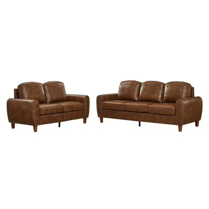 Breathable Faux Leather Sofa and Loveseat Set