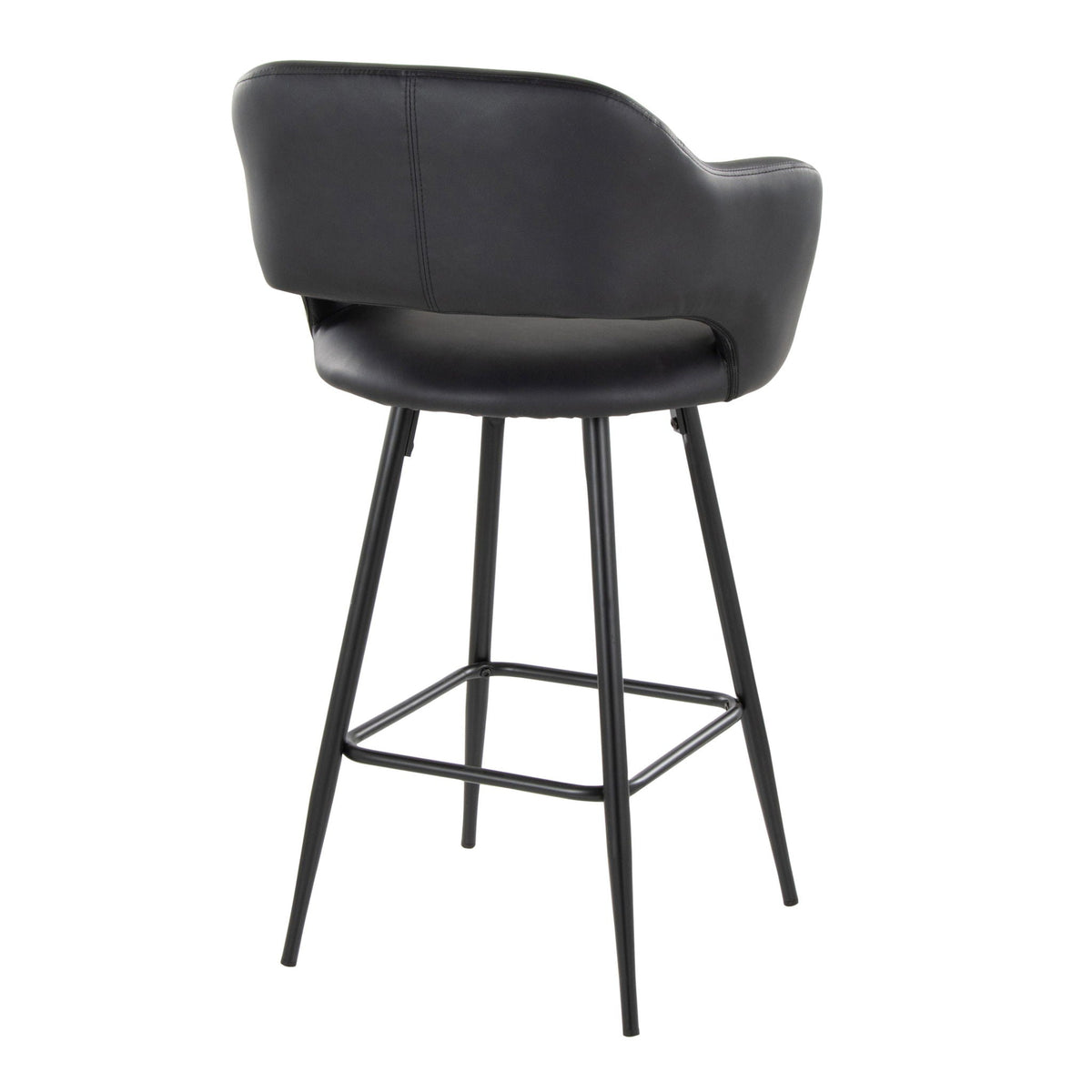 Counter stool HouseOfZazla, fixed-height with black upholstered seat and square footrest on Tampa Home & Garden Store