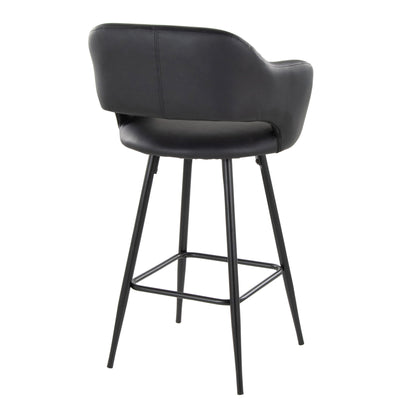 Counter stool HouseOfZazla, fixed-height with black upholstered seat and square footrest on Tampa Home & Garden Store