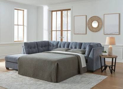 Marleton sleeper sectional in blue-gray fabric with chaise by Unique Piece Furniture on Tampa Home & Garden Store
