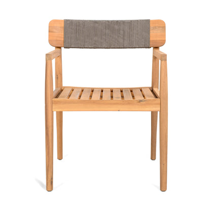 Acacia Wood Outdoor Dining Chairs with Arms
