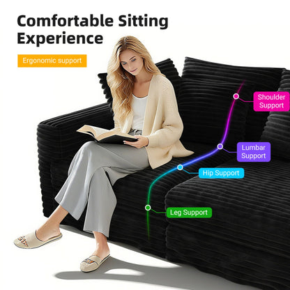 Convertible Sofa With Deep Seat and Pillows
