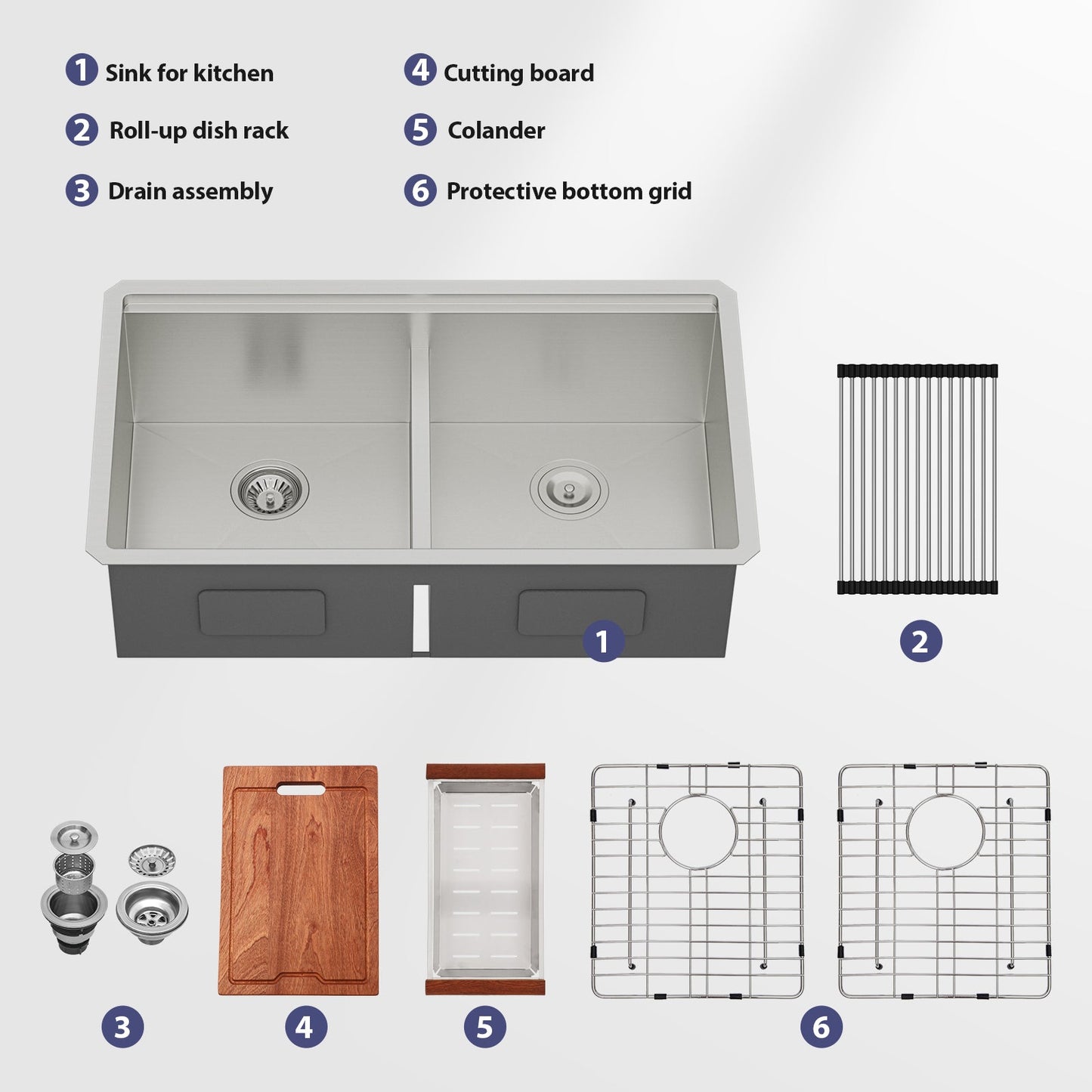 33 Inch Double Bowl And Undermount Stainless Sink