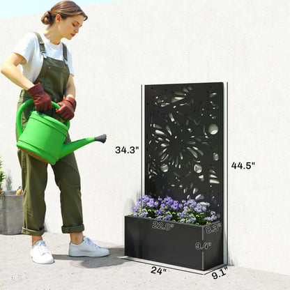 Planter: Stylish Plant Bed by HouseOfZazla, black decorative planter with flower bed on Tampa Home & Garden Store
