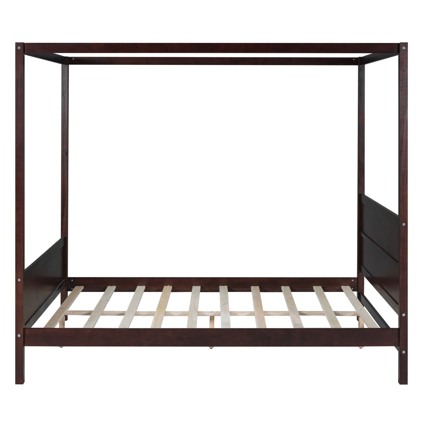 Modern Canopy Platform Bed and Wooden Headboard