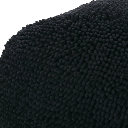 Spongy Square Pouf Soft Seating, black plush pom-pom upholstery, accent pouf on Tampa Home & Garden Store