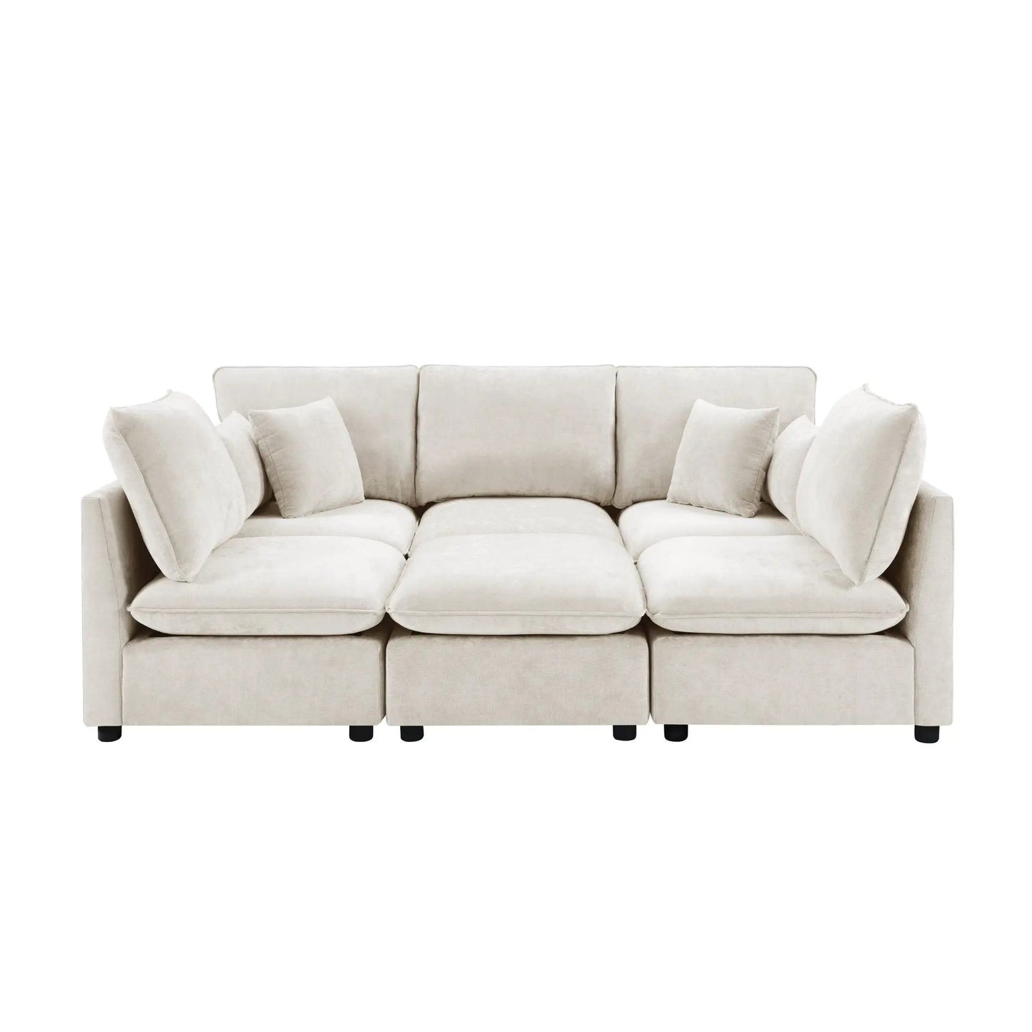 Modern Sectional Sofa U-Shaped beige fabric with plush cushions by Unique Piece Furniture on Tampa Home & Garden Store