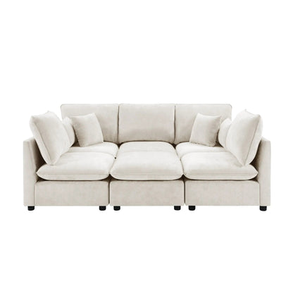 Modern Sectional Sofa U-Shaped beige fabric with plush cushions by Unique Piece Furniture on Tampa Home & Garden Store