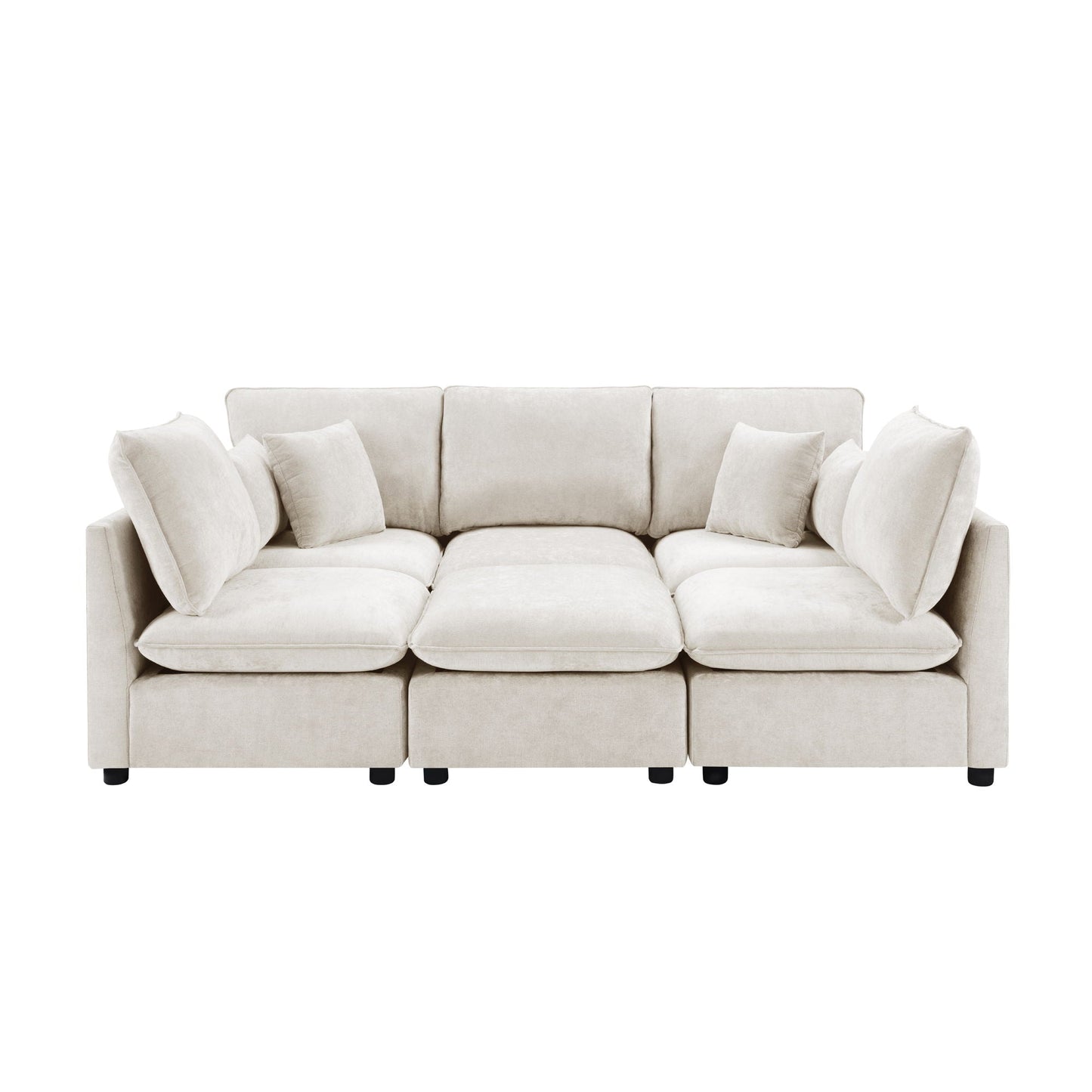 U Shaped Sectional Sofa and a Storage Ottoman
