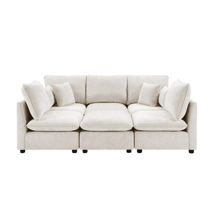 U Shaped Sectional Sofa and a Storage Ottoman