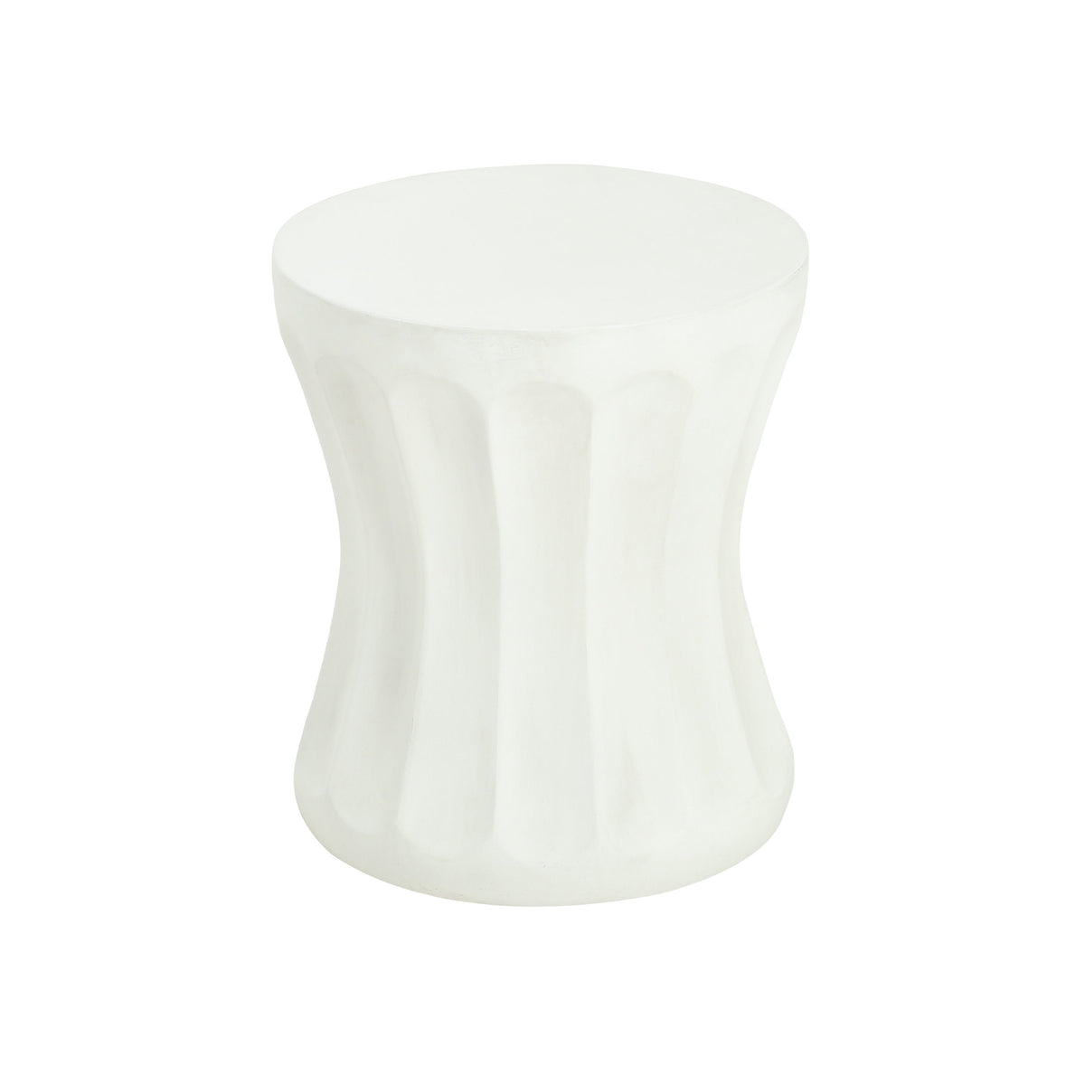 Outdoor round concrete side table antique white by HouseOfZazla on Tampa Home & Garden Store