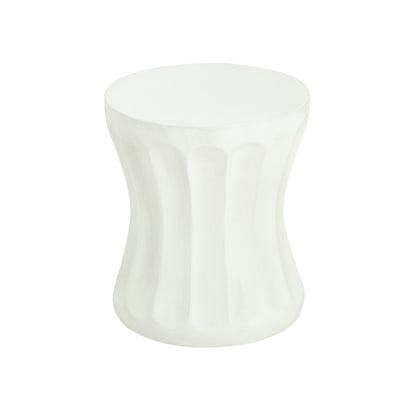 Outdoor round concrete side table antique white by HouseOfZazla on Tampa Home & Garden Store